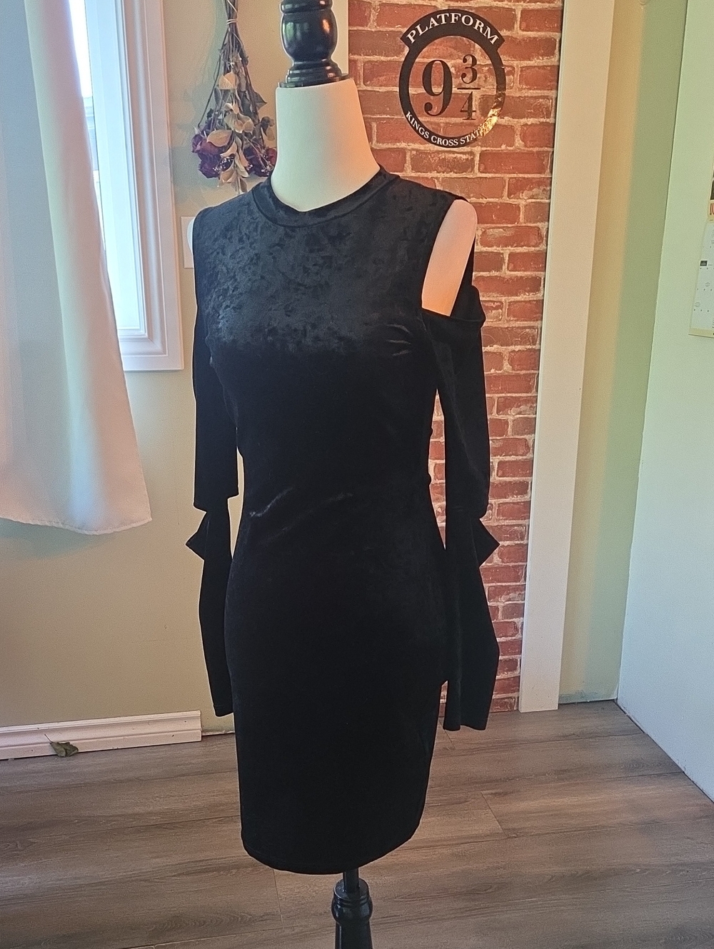 H & M Cut Out Velvet Dress
